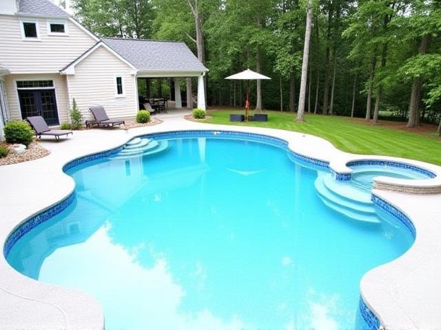 Pool renovation project before and after